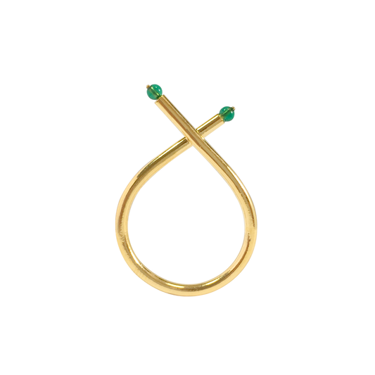 Green Agate Ribon Ring