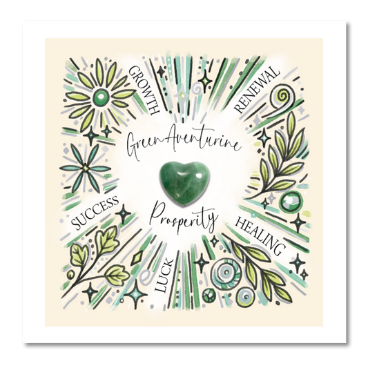 Crystal Greeting Cards - Green Aventurine