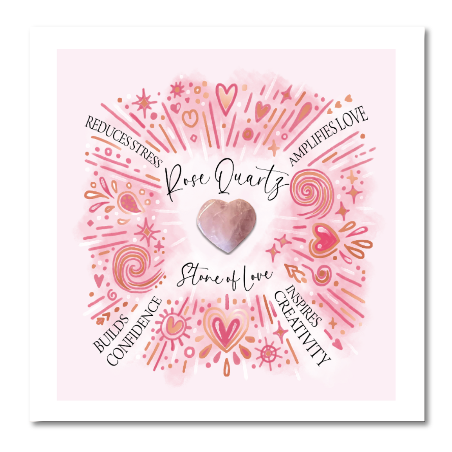 Crystal Greeting Cards - Rose Quartz