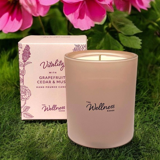 Vitality Wellness Glass Candle with Grapefruit, Cedar & Musk
