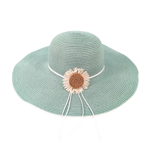 Wide Brim Foldable Hat - Light Green (57cm)